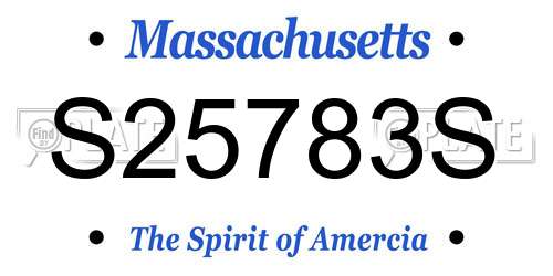 S25783S Massachusetts License Plate