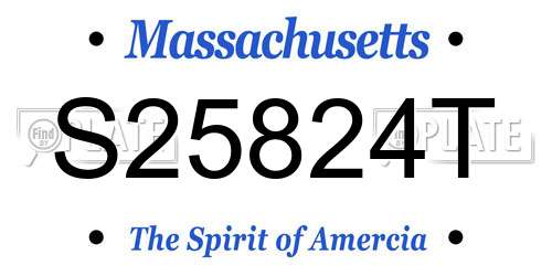 S25824T Massachusetts License Plate