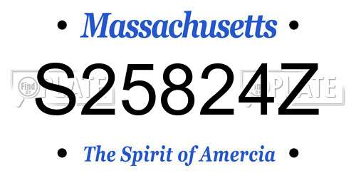 S25824Z Massachusetts License Plate