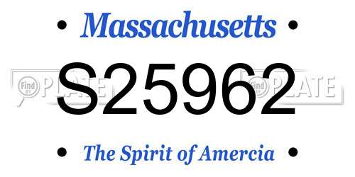 S25962 Massachusetts License Plate