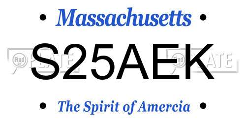 S25AEK Massachusetts License Plate