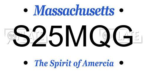S25MQG Massachusetts License Plate