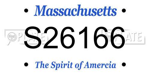 S26166 Massachusetts License Plate