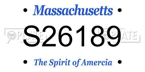 S26189 Massachusetts License Plate
