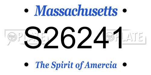 S26241 Massachusetts License Plate