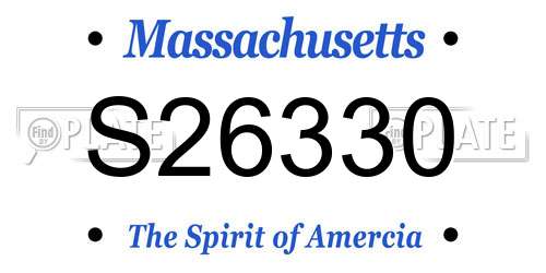 S26330 Massachusetts License Plate