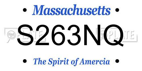 S263NQ Massachusetts License Plate