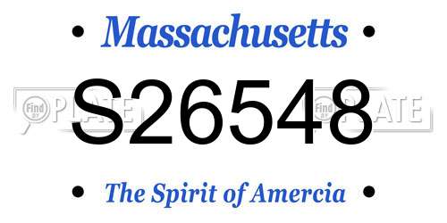 S26548 Massachusetts License Plate
