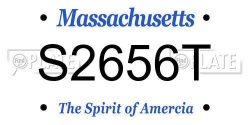 S2656T Massachusetts License Plate
