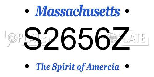 S2656Z Massachusetts License Plate