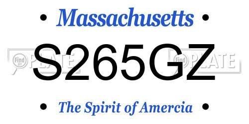 S265GZ Massachusetts License Plate