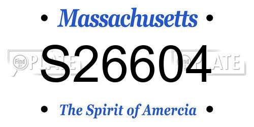 S26604 Massachusetts License Plate