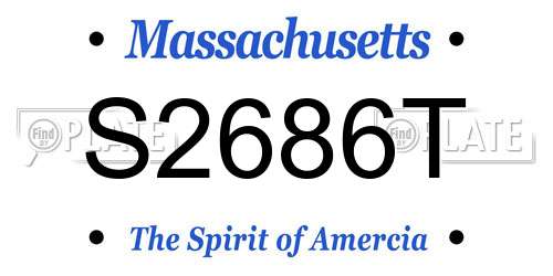 S2686T Massachusetts License Plate