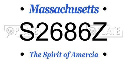 S2686Z Massachusetts License Plate