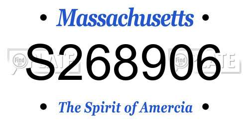 S268906 Massachusetts License Plate
