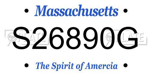 S26890G Massachusetts License Plate