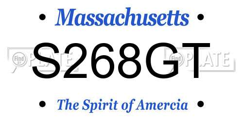 S268GT Massachusetts License Plate