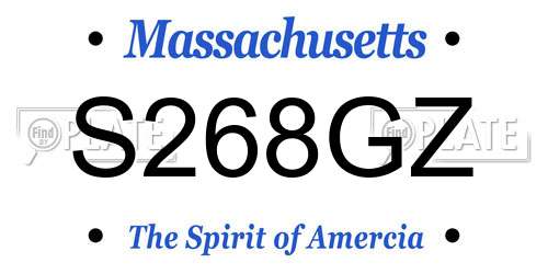 S268GZ Massachusetts License Plate