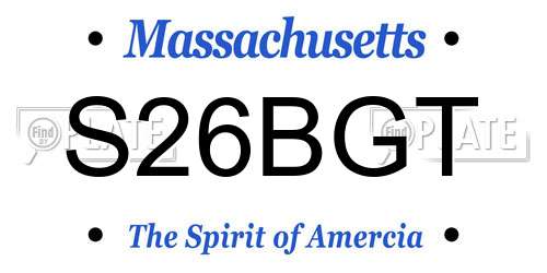S26BGT Massachusetts License Plate