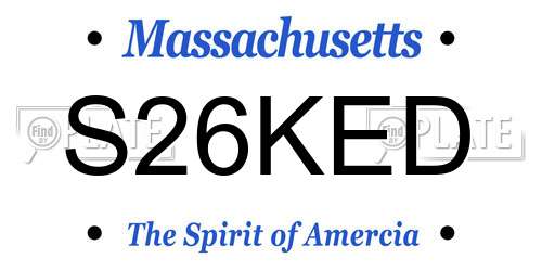 S26KED Massachusetts License Plate