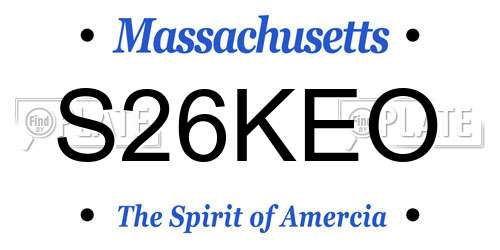 S26KEO Massachusetts License Plate