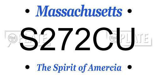S272CU Massachusetts License Plate