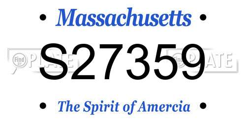 S27359 Massachusetts License Plate
