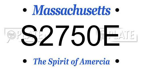 S2750E Massachusetts License Plate