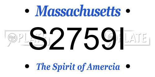 S2759I Massachusetts License Plate