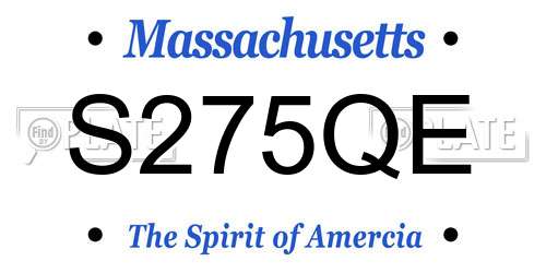 S275QE Massachusetts License Plate