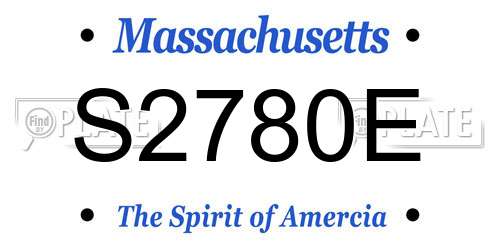 S2780E Massachusetts License Plate