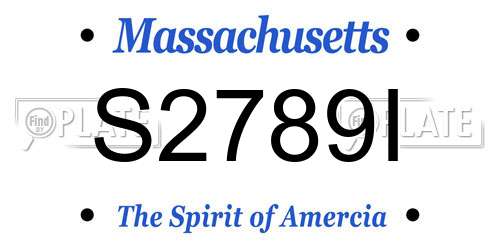 S2789I Massachusetts License Plate