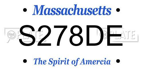 S278DE Massachusetts License Plate