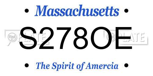 S278OE Massachusetts License Plate