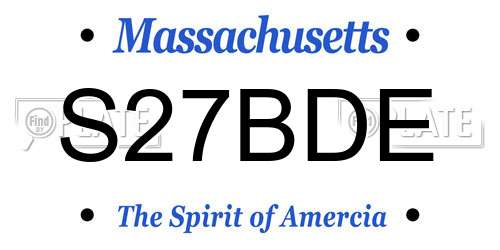 S27BDE Massachusetts License Plate