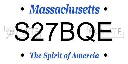S27BQE Massachusetts License Plate