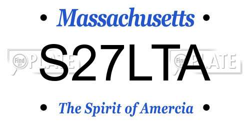 S27LTA Massachusetts License Plate