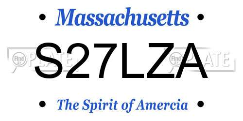 S27LZA Massachusetts License Plate