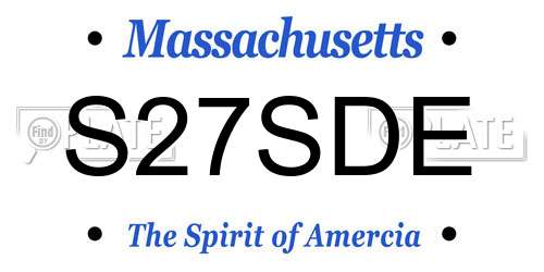 S27SDE Massachusetts License Plate