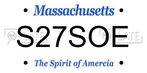 S27SOE Massachusetts License Plate