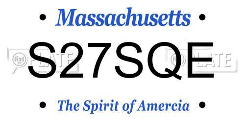 S27SQE Massachusetts License Plate