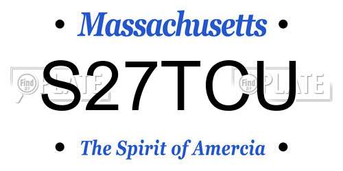 S27TCU Massachusetts License Plate
