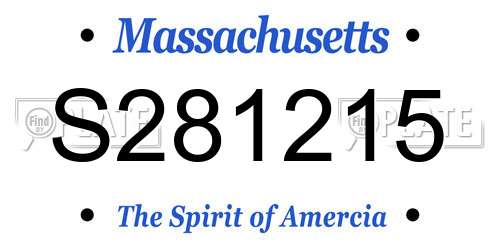 S281215 Massachusetts License Plate