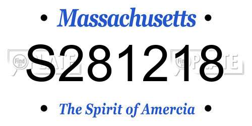 S281218 Massachusetts License Plate