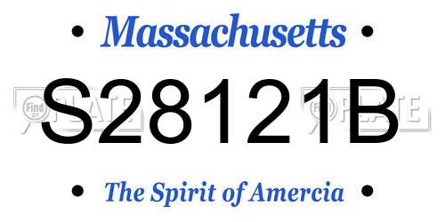 S28121B Massachusetts License Plate
