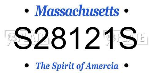 S28121S Massachusetts License Plate