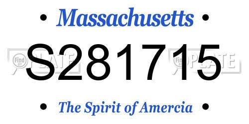 S281715 Massachusetts License Plate