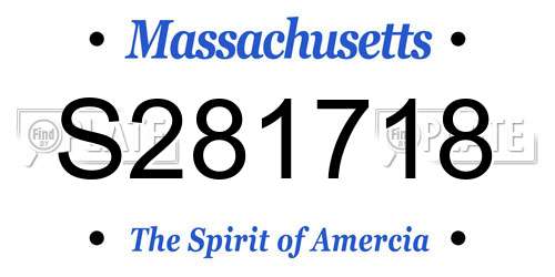 S281718 Massachusetts License Plate