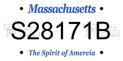 S28171B Massachusetts License Plate
