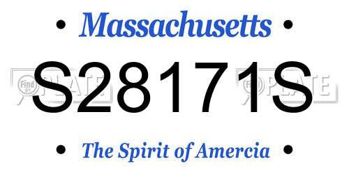 S28171S Massachusetts License Plate